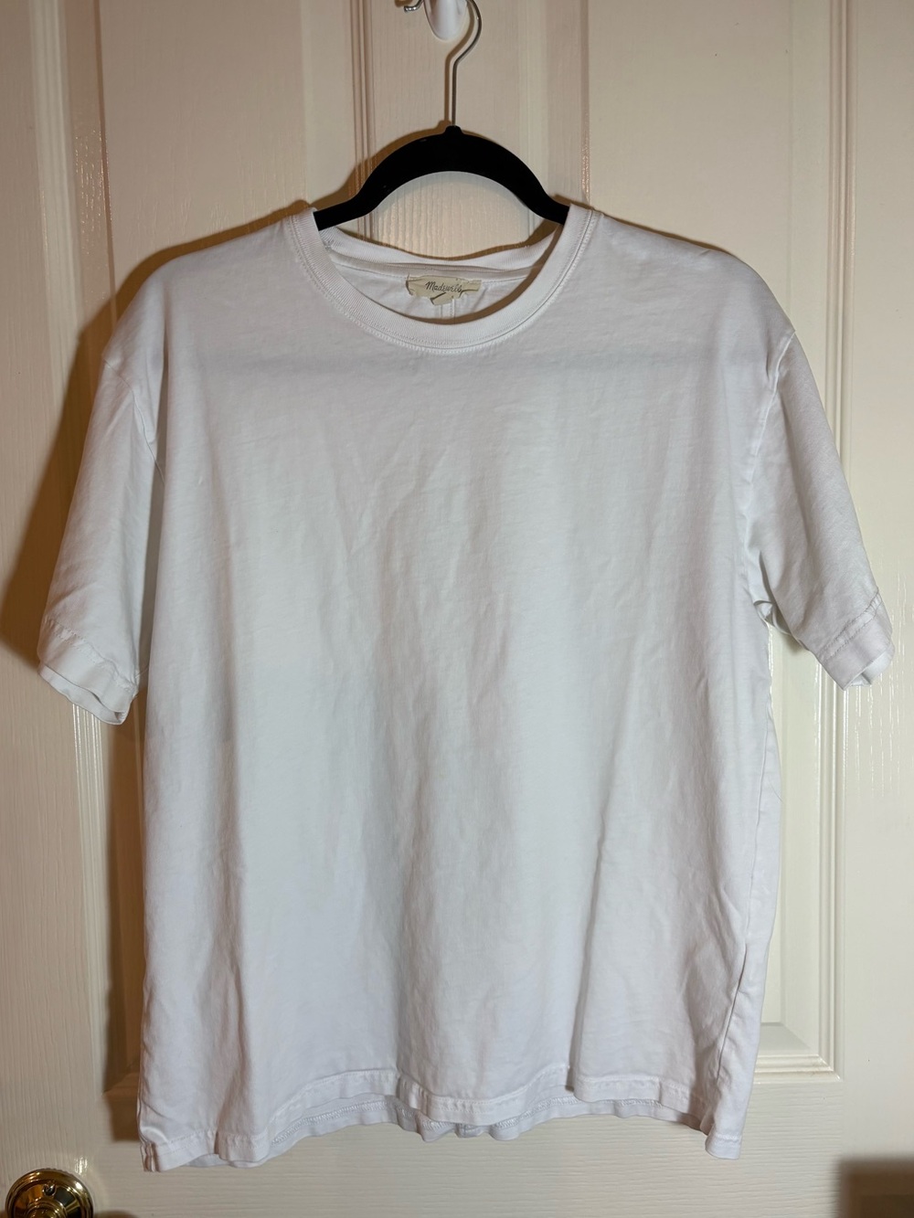 Madewell White Crewneck Short Sleeve Tee